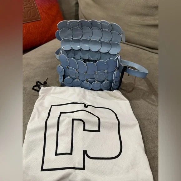 Paco Rabanne Iconic Disc Belt Bag – Powder Blue Leather - Picture 7 of 10